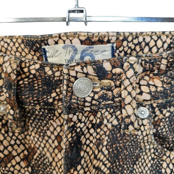 Free People We The Free Womens High Waist Denim Leggings Snake Skin Size 26 - Picture 11 of 11